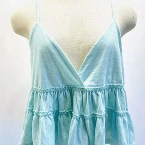 NWT SO GOODS FOR LIFE Juniors Sleeveless Straps Pullover V-Neck Blue Top Sz XXL